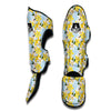 Yellow And White Lily Exotic Print Pattern Muay Thai Shin Guards-grizzshop