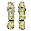 Yellow And White Lily Exotic Print Pattern Muay Thai Shin Guards-grizzshop