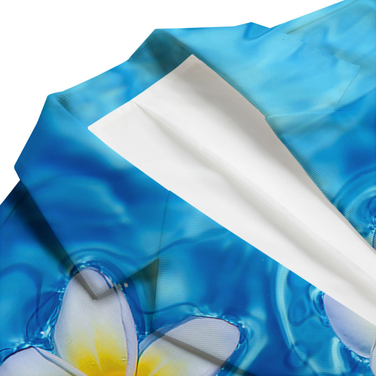Yellow And White Plumeria In Water Print Men's Blazer-grizzshop