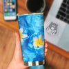 Yellow And White Plumeria In Water Print Tumbler-grizzshop