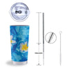 Yellow And White Plumeria In Water Print Tumbler-grizzshop