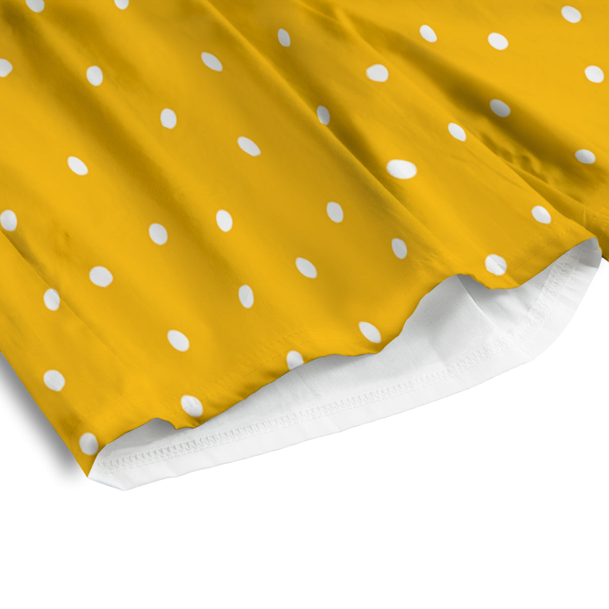 Yellow And White Polka Dot Print Pattern Men's Athletic Shorts