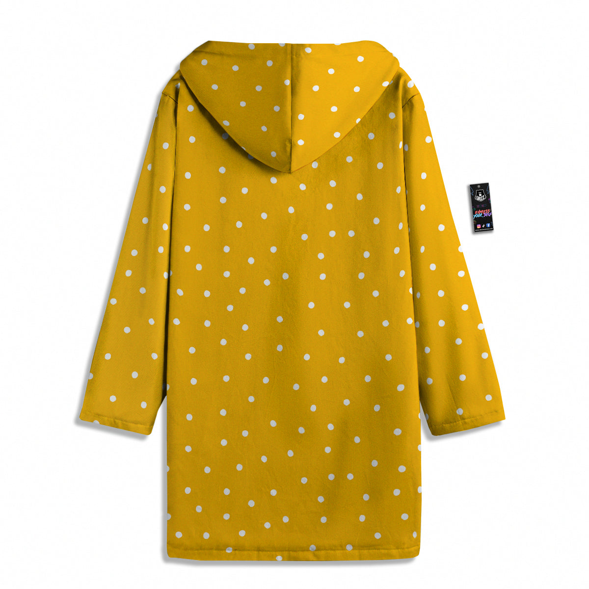 Yellow And White Polka Dot Print Pattern Men's Windbreaker Jacket-grizzshop