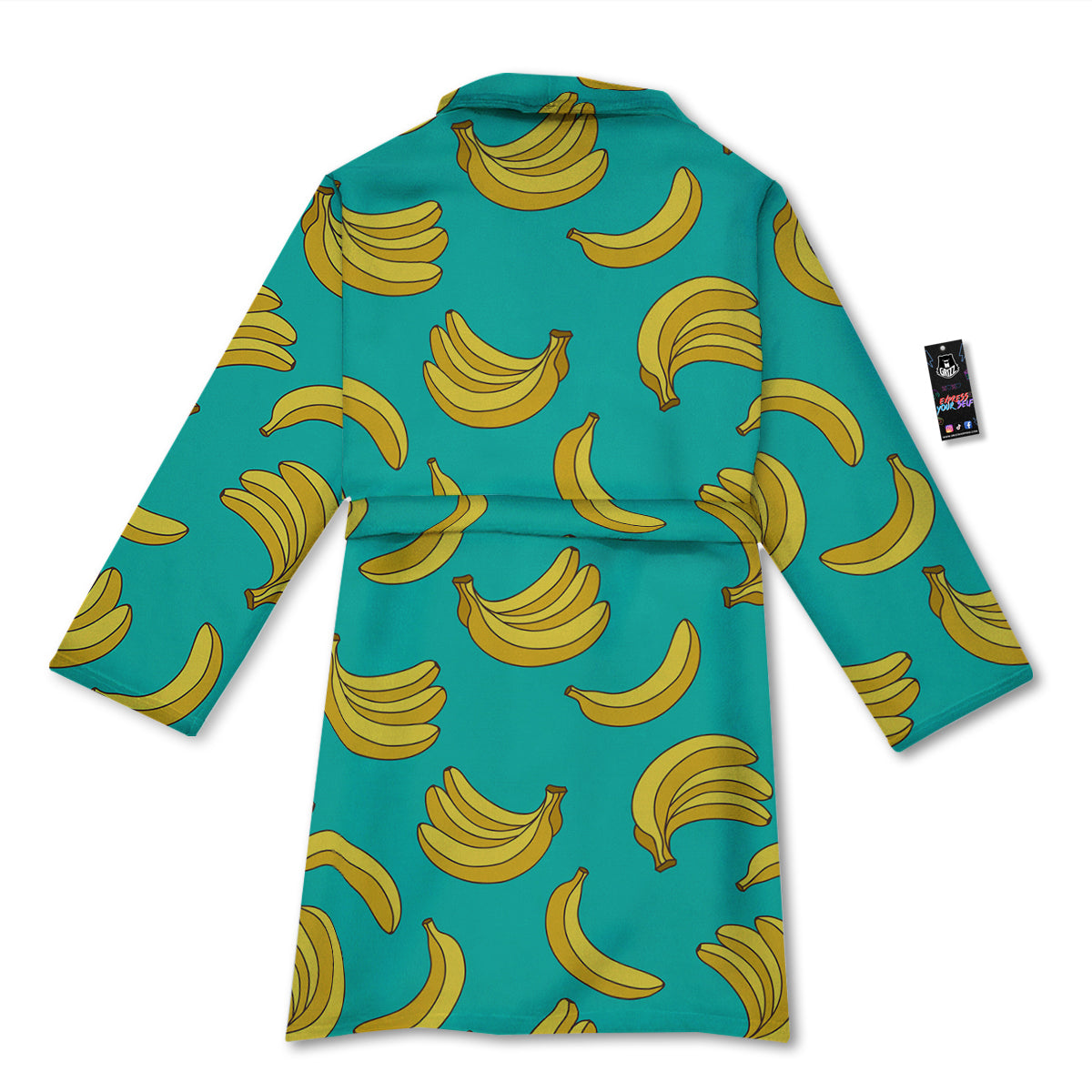 Yellow Banana Print Pattern Bathrobe-grizzshop