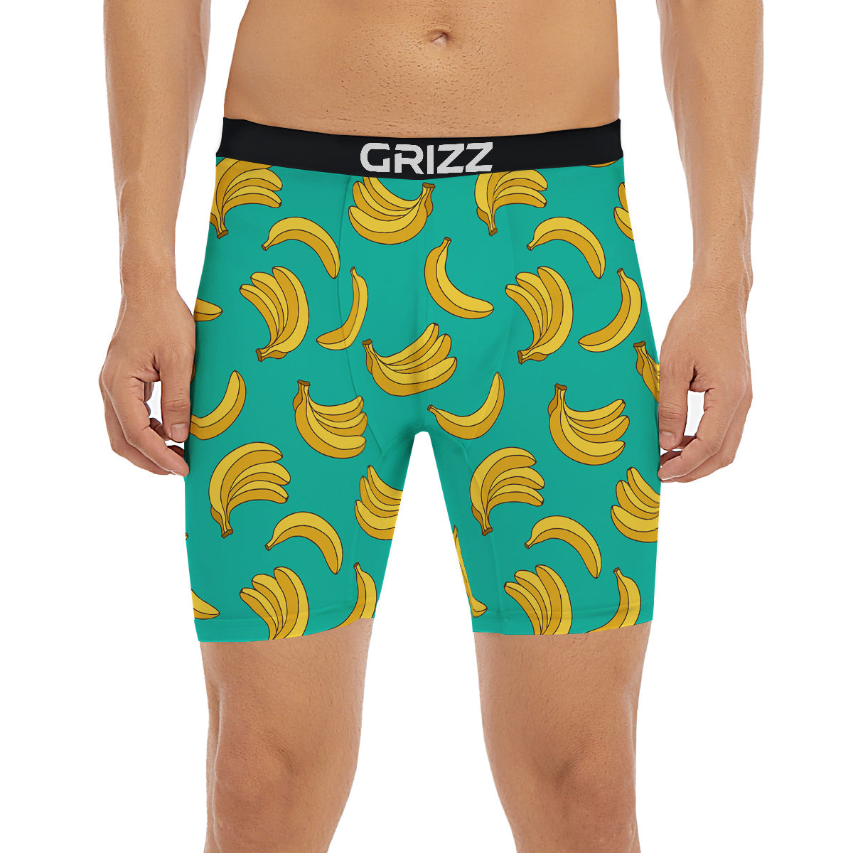 Yellow Banana Print Pattern Boxer Briefs-grizzshop