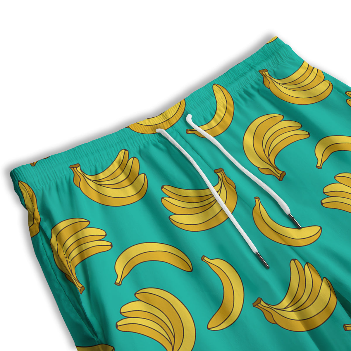 Yellow Banana Print Pattern  Men's Athletic Shorts