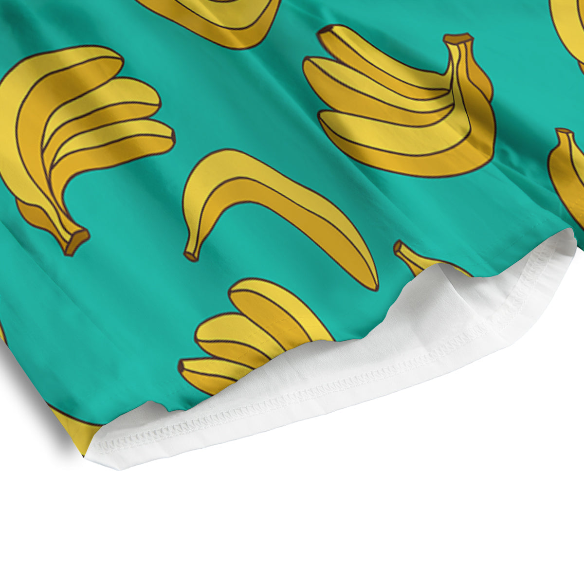 Yellow Banana Print Pattern  Men's Athletic Shorts