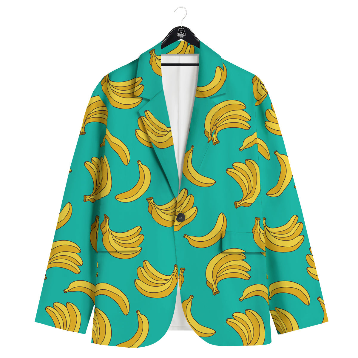 Yellow Banana Print Pattern Men's Sport Coat-grizzshop