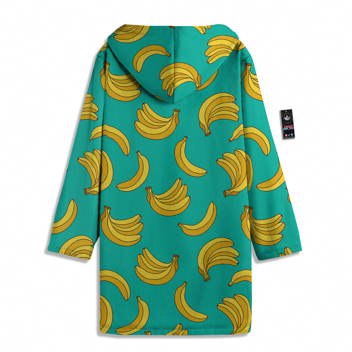 Yellow Banana Print Pattern Men's Windbreaker Jacket-grizzshop