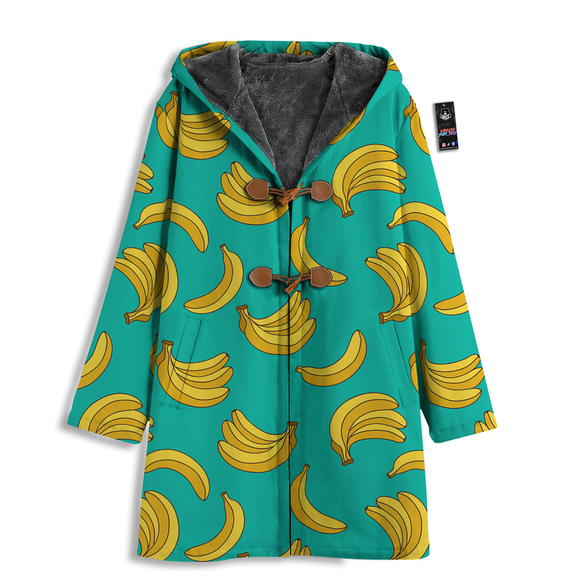 Yellow Banana Print Pattern Men's Windbreaker Jacket-grizzshop