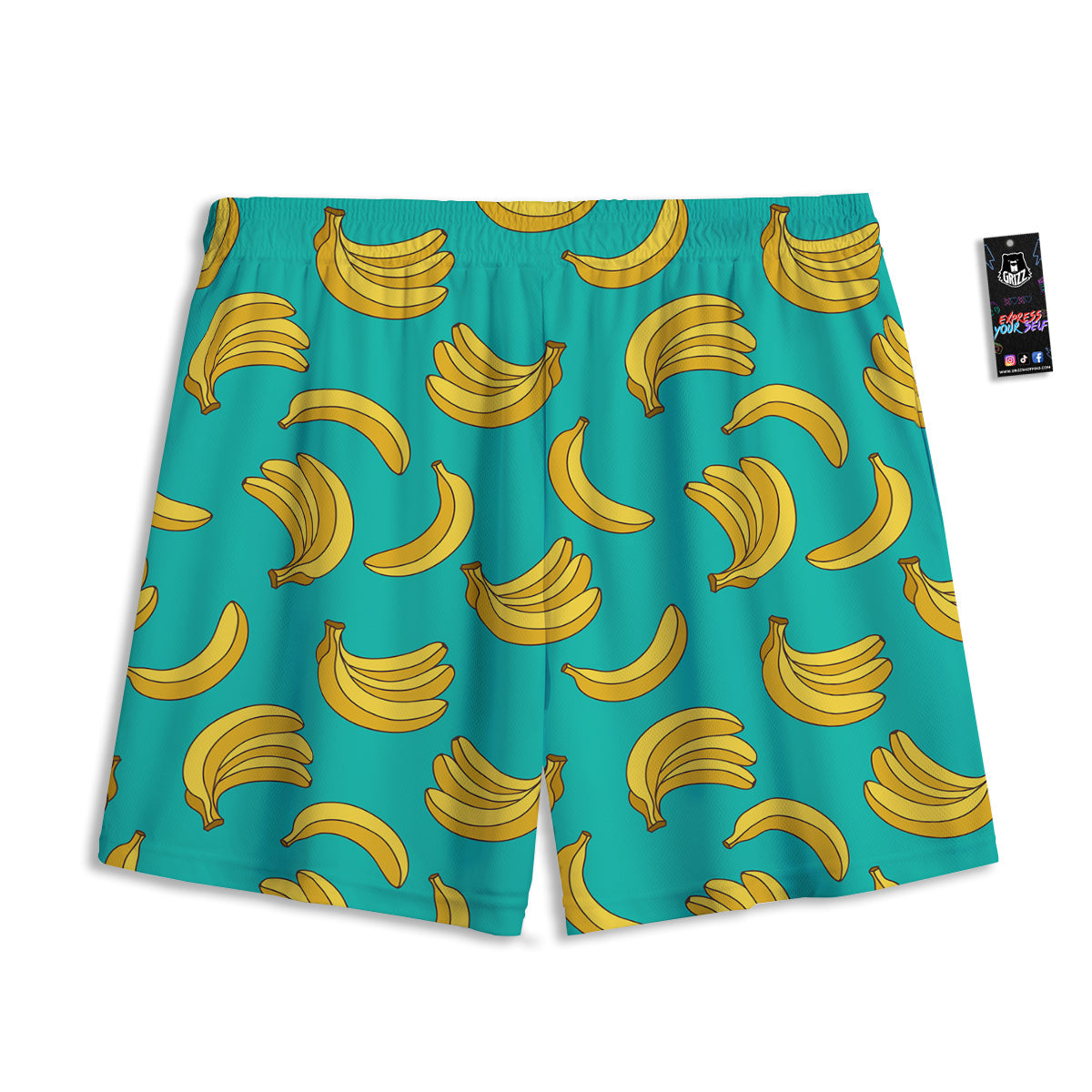 Yellow Banana Print Pattern  Mesh Shorts