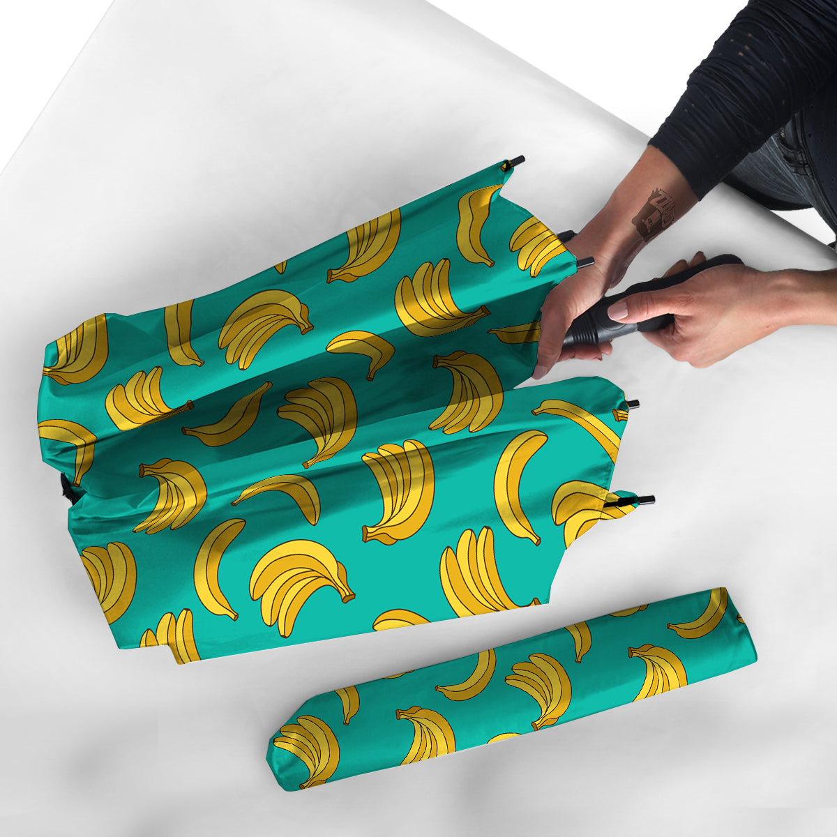 Yellow Banana Print Pattern Umbrella-grizzshop