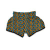 Yellow Blue Dot Leopard Muay Thai Boxing Shorts-grizzshop