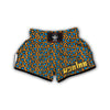 Yellow Blue Dot Leopard Muay Thai Boxing Shorts-grizzshop