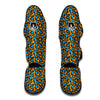 Yellow Blue Dot Leopard Muay Thai Shin Guards-grizzshop