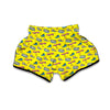 Yellow Boombox Print Pattern Muay Thai Boxing Shorts-grizzshop