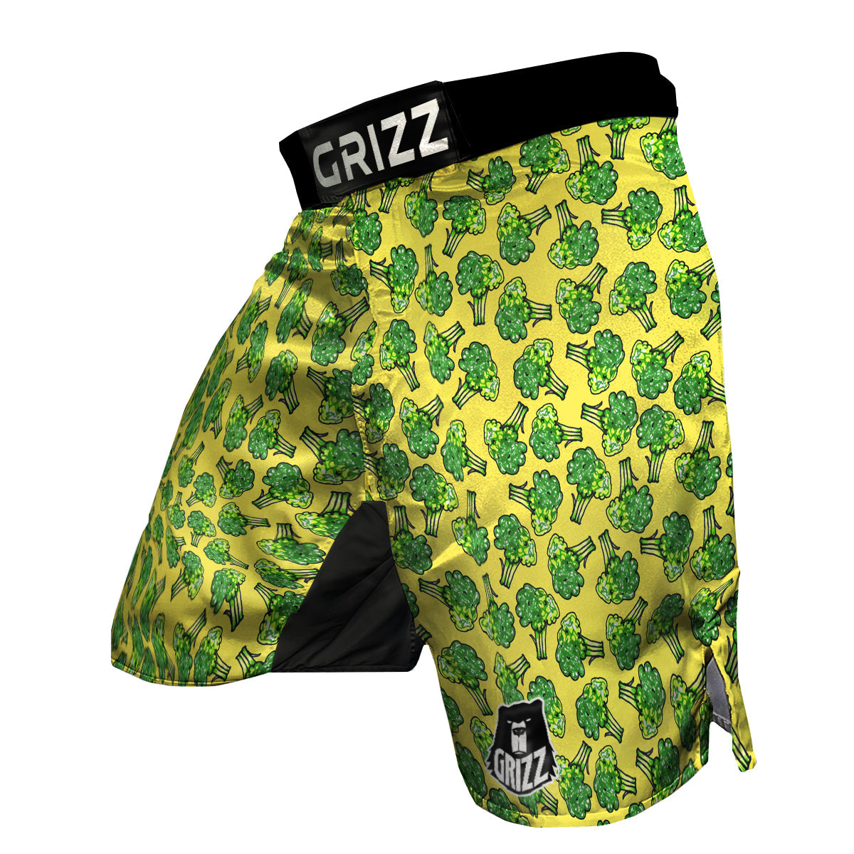 Yellow Broccoli Print Pattern MMA Shorts-grizzshop