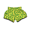 Yellow Broccoli Print Pattern Muay Thai Boxing Shorts-grizzshop