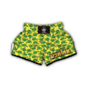 Yellow Broccoli Print Pattern Muay Thai Boxing Shorts-grizzshop