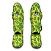 Yellow Broccoli Print Pattern Muay Thai Shin Guards-grizzshop