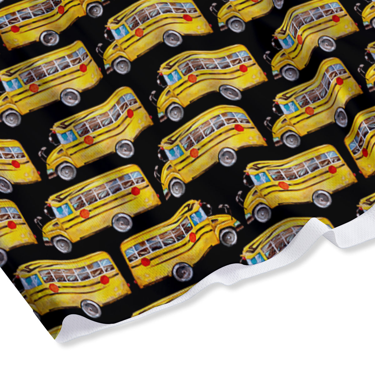 Yellow Bus Print Pattern Mesh Shorts-grizzshop