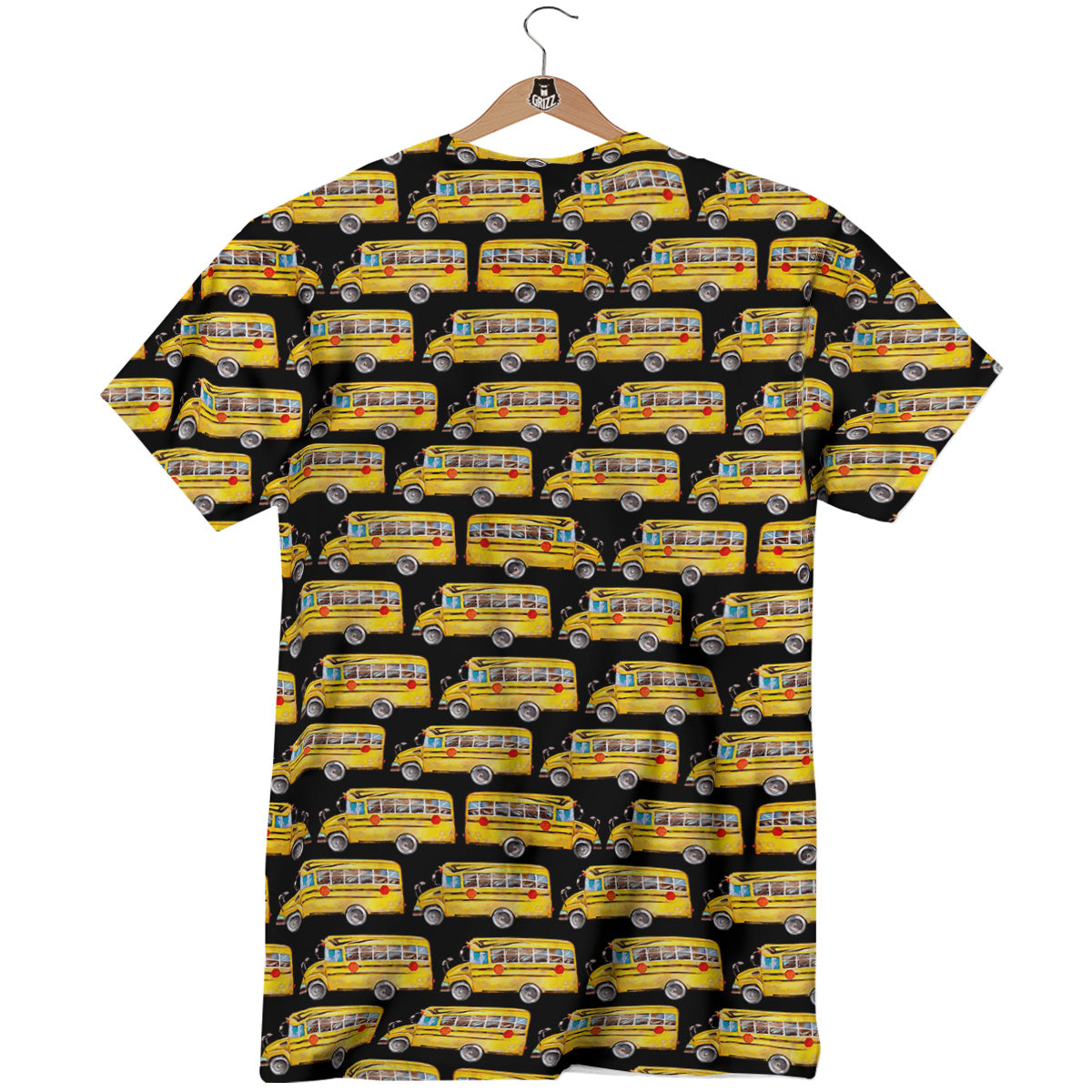 Yellow Bus Print Pattern T-Shirt-grizzshop