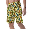 Yellow Butterfly Pattern Print Men's Shorts-grizzshop