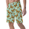 Yellow Butterfly Print Men's Shorts-grizzshop