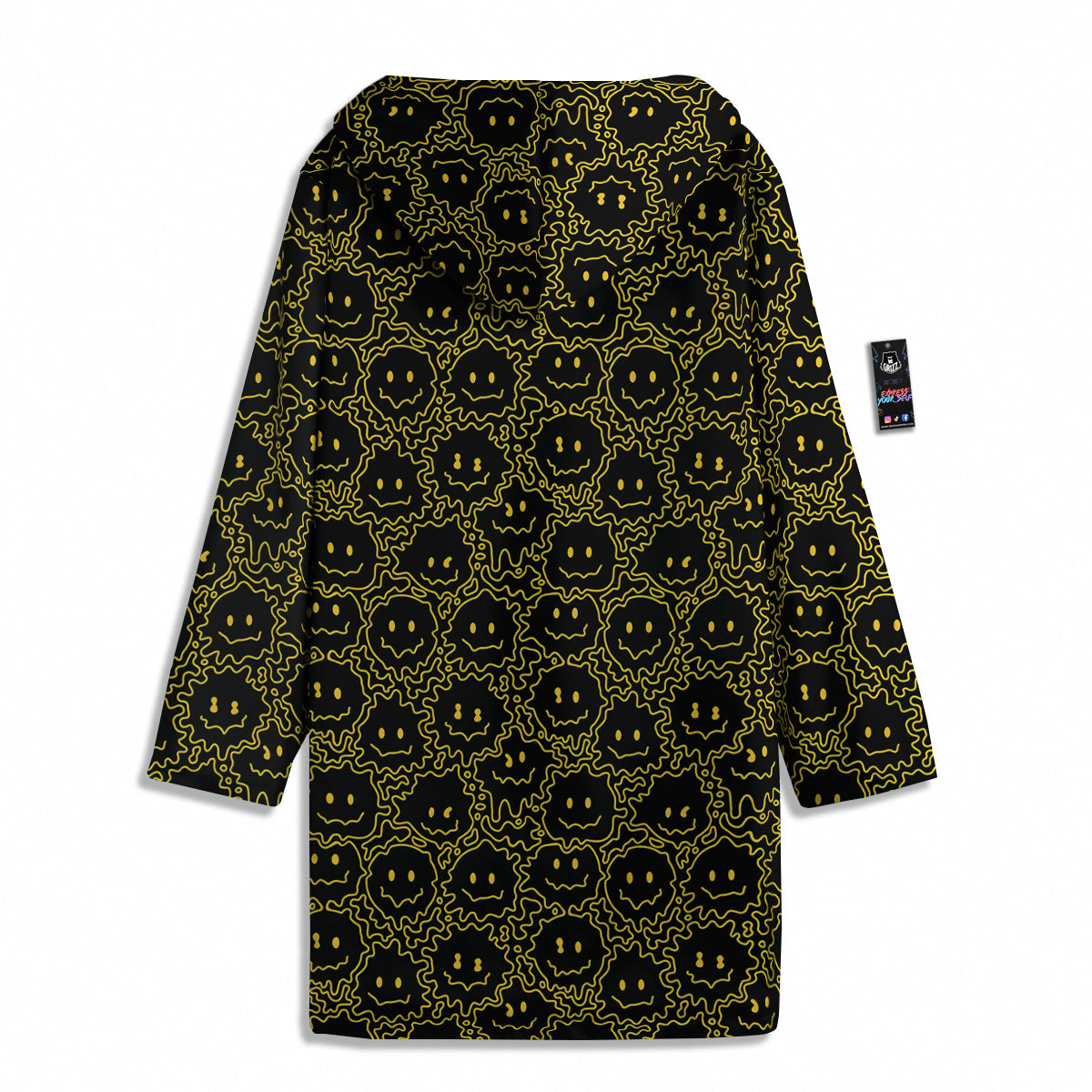 Yellow Crazy Emoji Print Pattern Men's Windbreaker Jacket