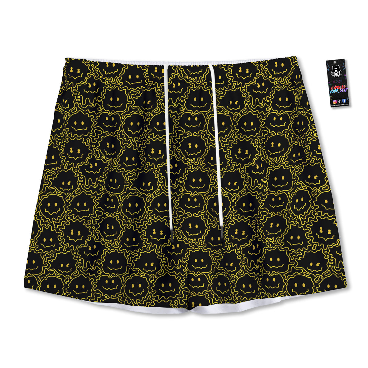 Wings Flame Print Mesh Shorts