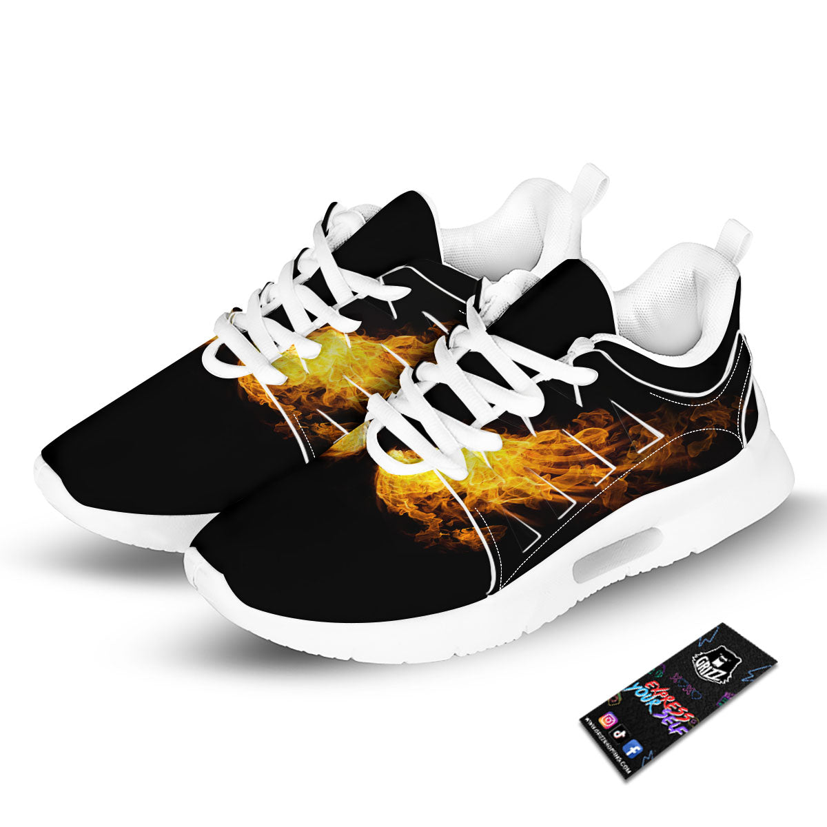 Yellow Crazy Emoji Print Pattern Tennis Shoes-grizzshop