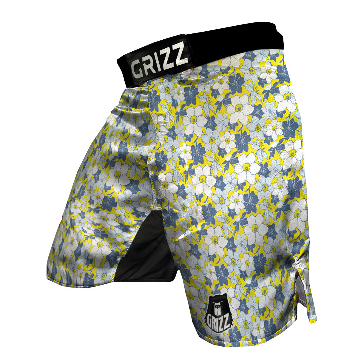Yellow Daffodil Print Pattern MMA Shorts-grizzshop