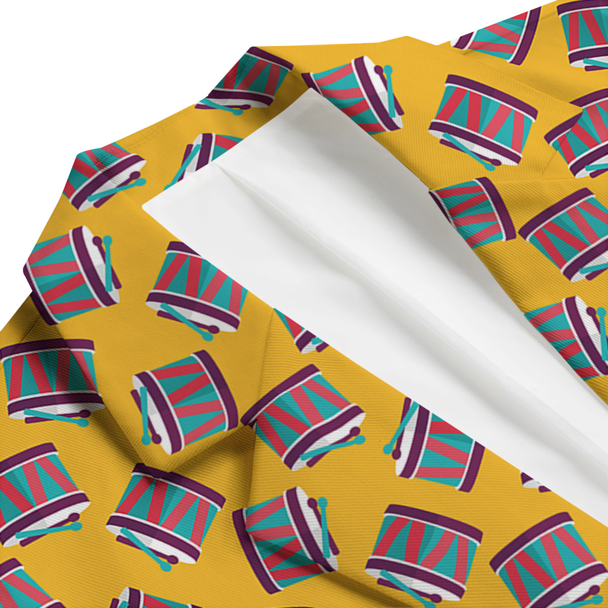 Yellow Drum Print Pattern Men's Blazer-grizzshop
