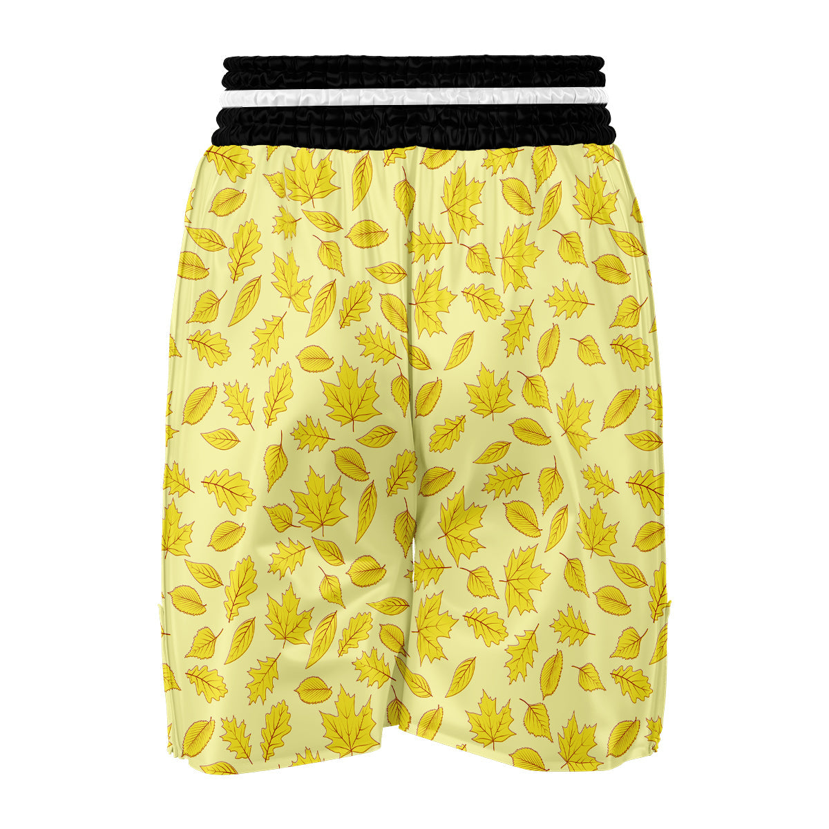 Yellow Elm Maple Leave Print Pattern Boxing Shorts-grizzshop
