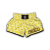 Yellow Elm Maple Leave Print Pattern Muay Thai Boxing Shorts-grizzshop