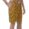 Yellow Floral Retro Print Men's Shorts-grizzshop