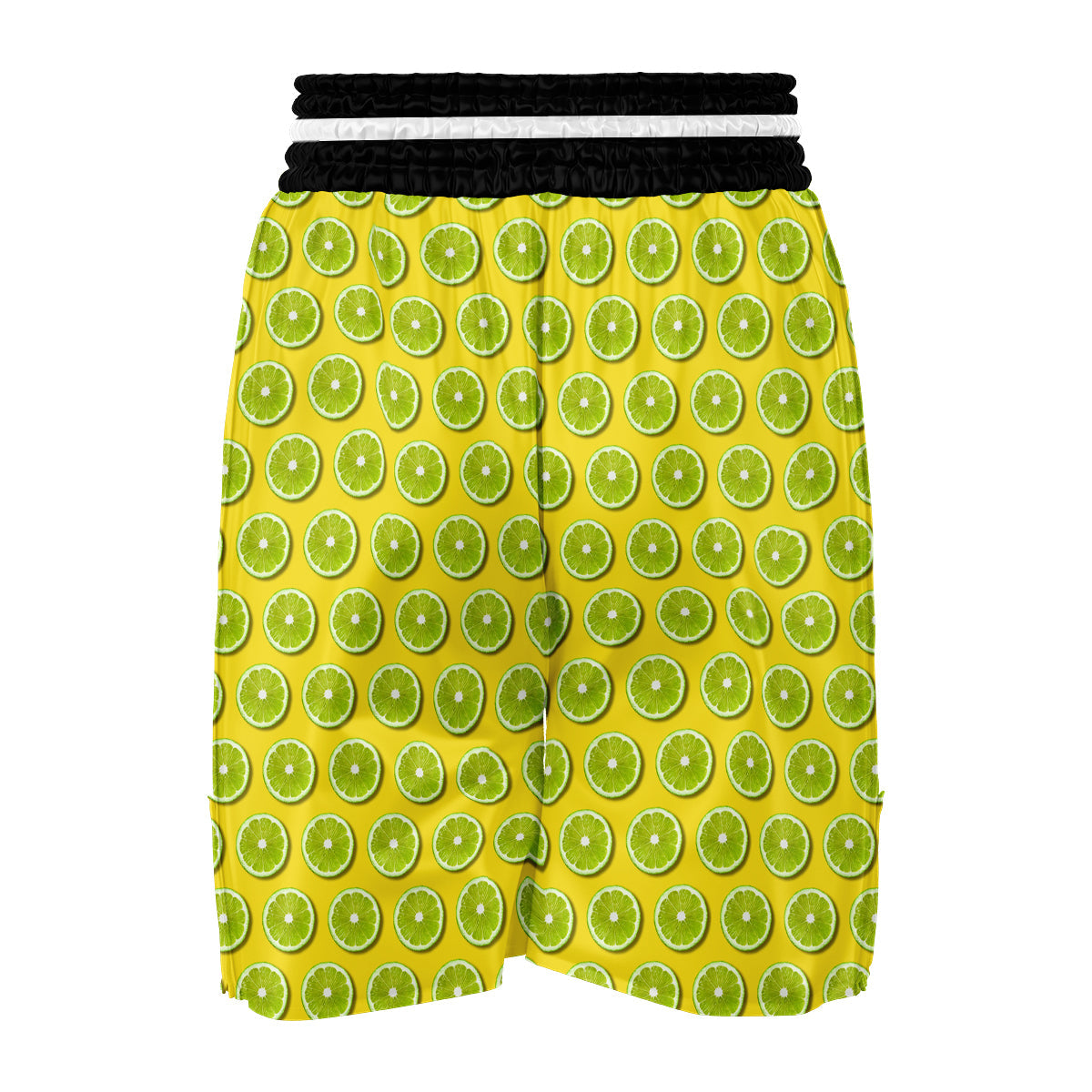 Yellow Geen Lime Sliced Print Pattern Boxing Shorts-grizzshop