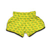 Yellow Geen Lime Sliced Print Pattern Muay Thai Boxing Shorts-grizzshop