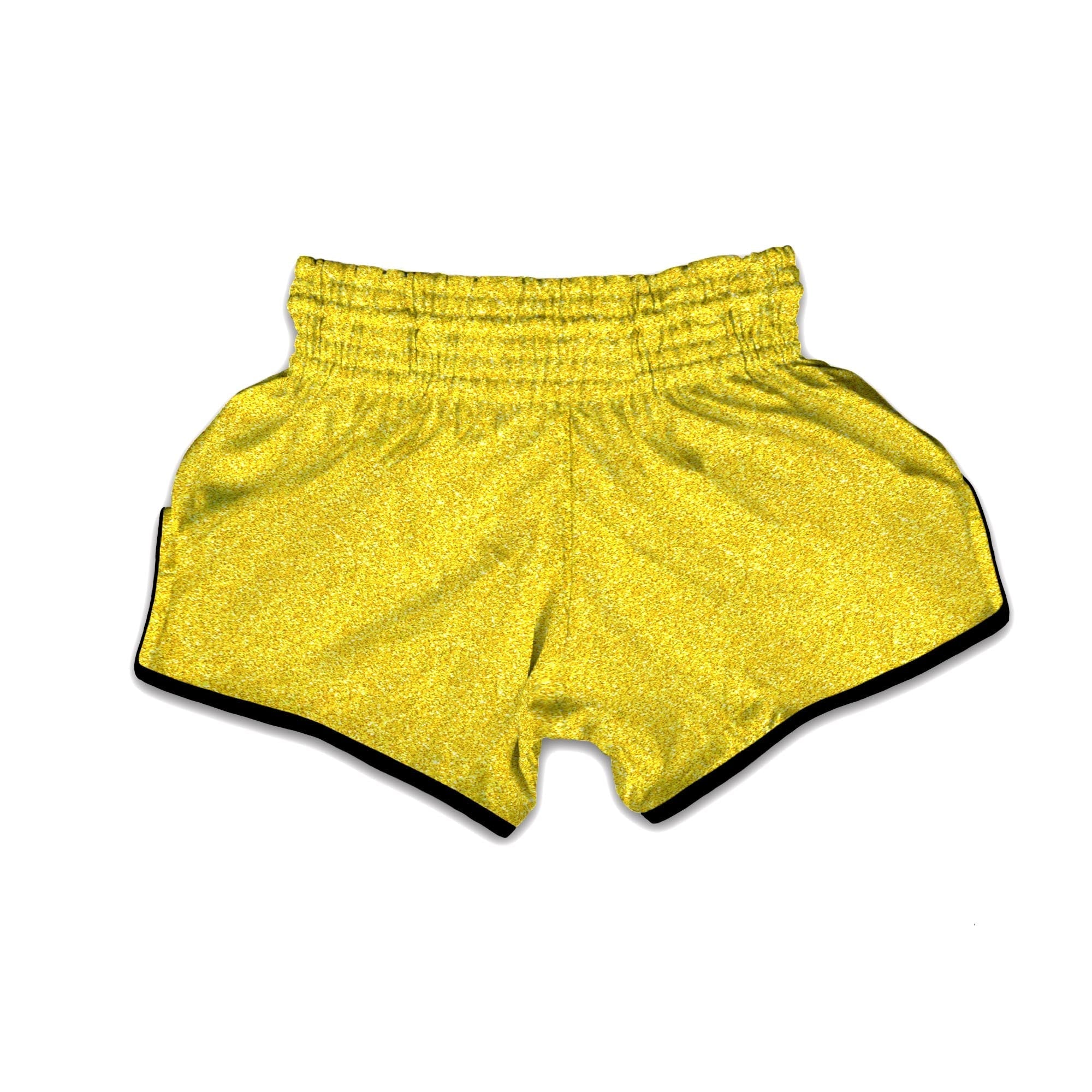 Yellow Glitter Artwork Print Muay Thai Boxing Shorts-grizzshop