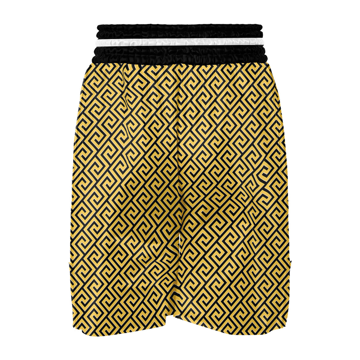 Yellow Greek Key Print Pattern Boxing Shorts-grizzshop