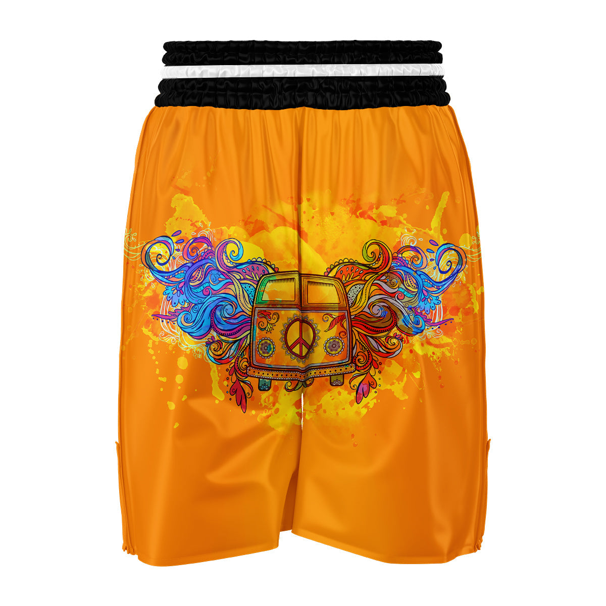 Yellow Hippie Van Boxing Shorts-grizzshop