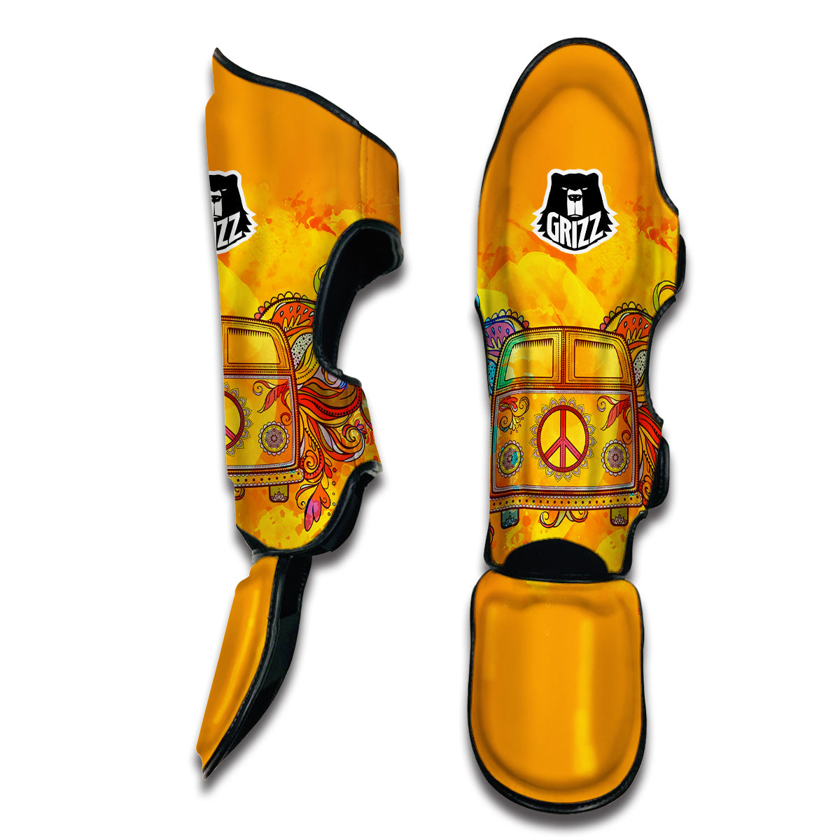 Yellow Hippie Van Muay Thai Shin Guards-grizzshop