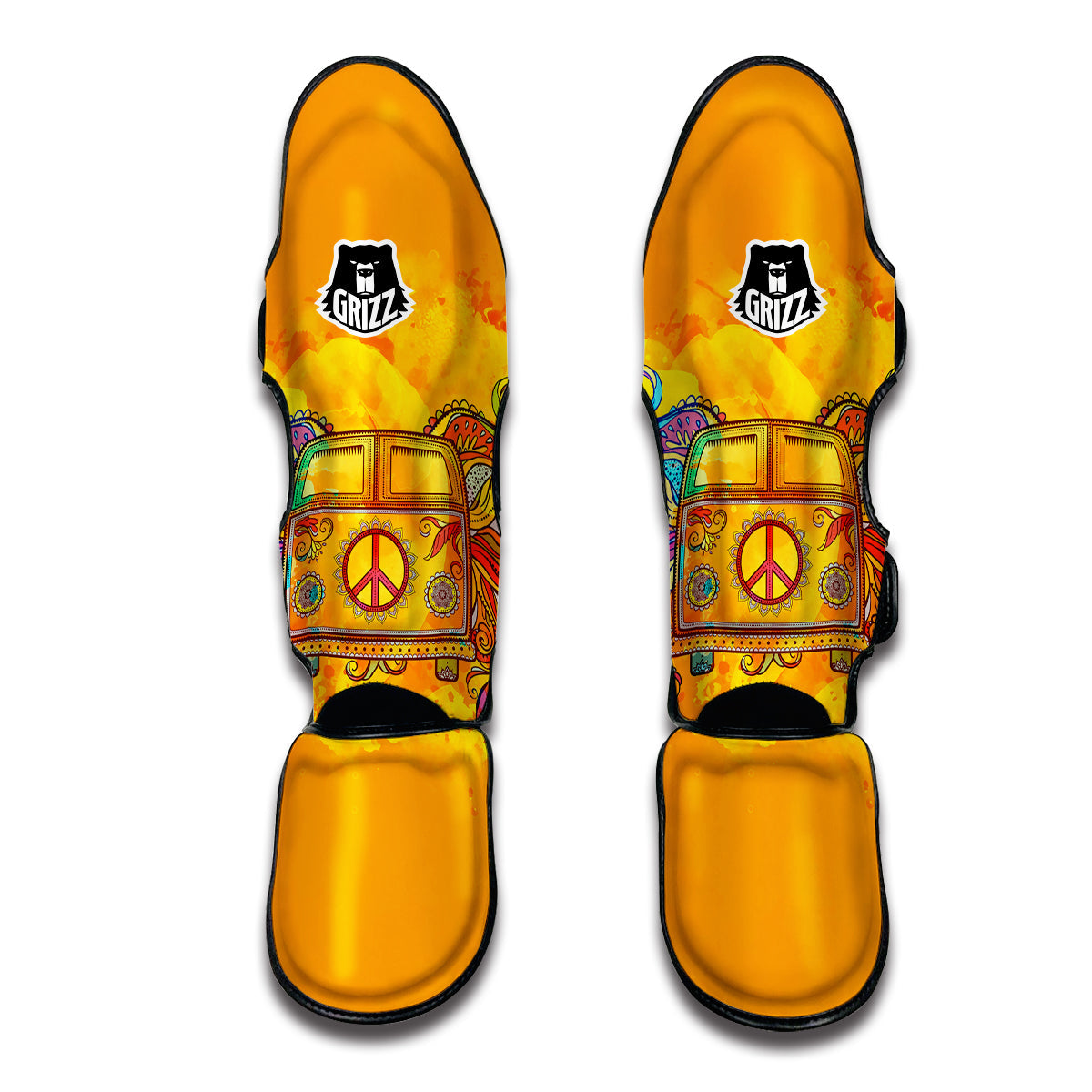 Yellow Hippie Van Muay Thai Shin Guards-grizzshop