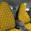 Yellow Honeycomb Print Pattern Car Seat Covers-grizzshop
