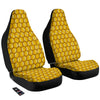 Yellow Honeycomb Print Pattern Car Seat Covers-grizzshop