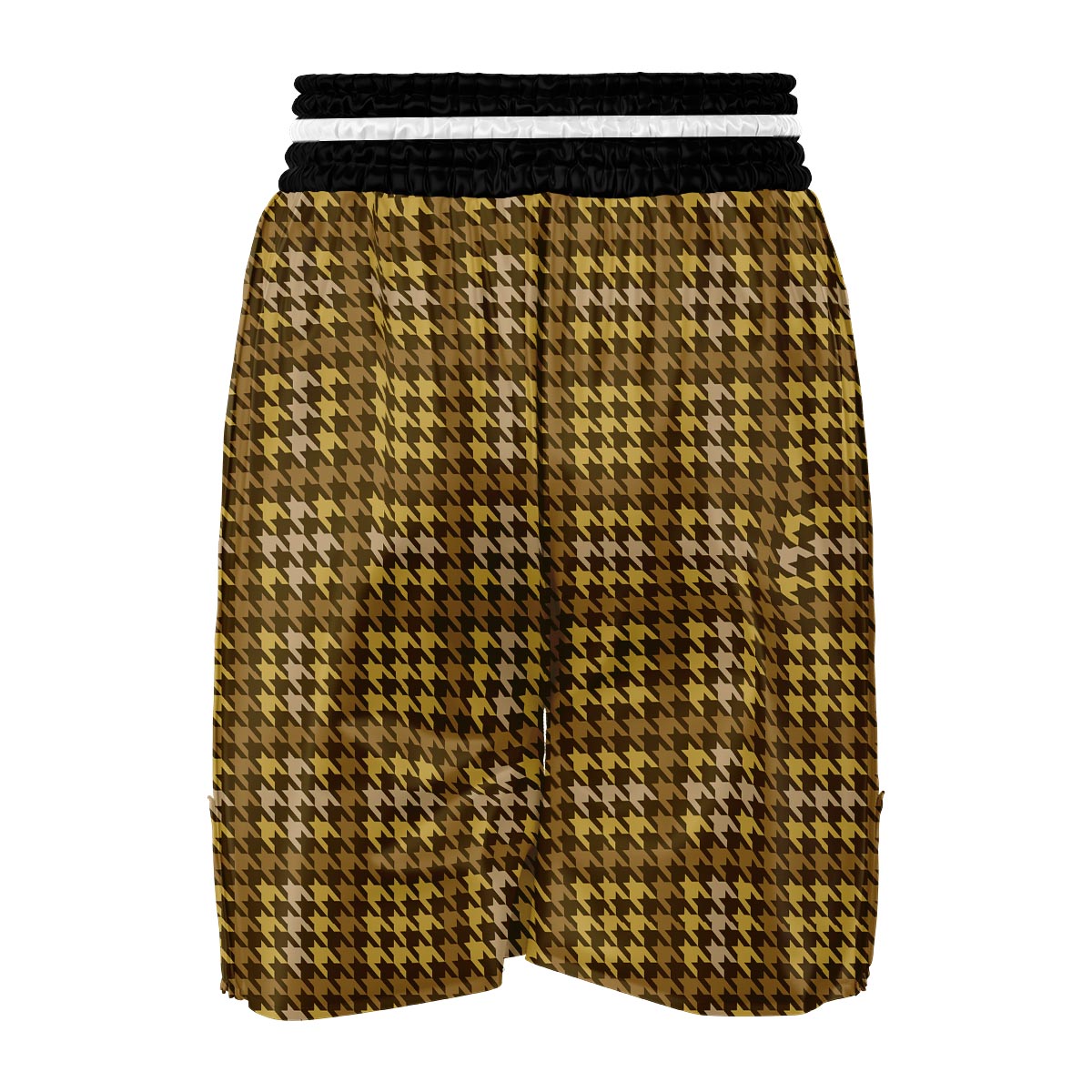 Yellow Houndstooth Boxing Shorts-grizzshop