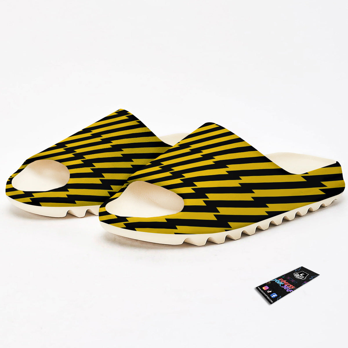 Yellow Lightning Spark Print Pattern Sandals-grizzshop