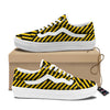 Yellow Lightning Spark Print Pattern Skate Shoes-grizzshop