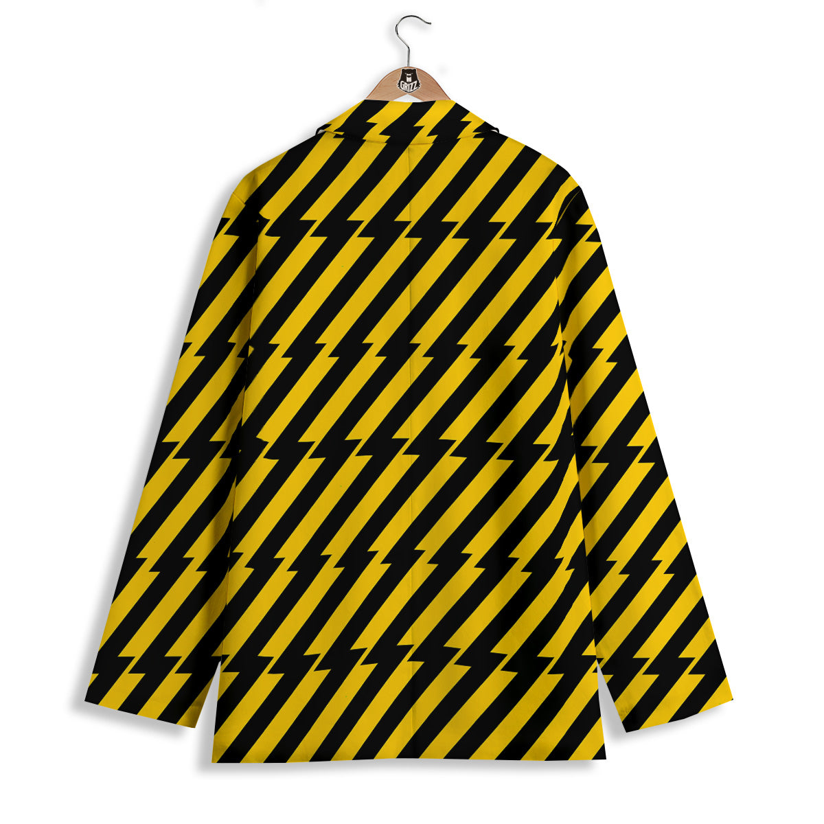 Yellow Lightning Spark Print Pattern Women's Blazer-grizzshop