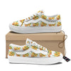 Yellow Lily Watercolor Print Pattern Skate Shoes-grizzshop